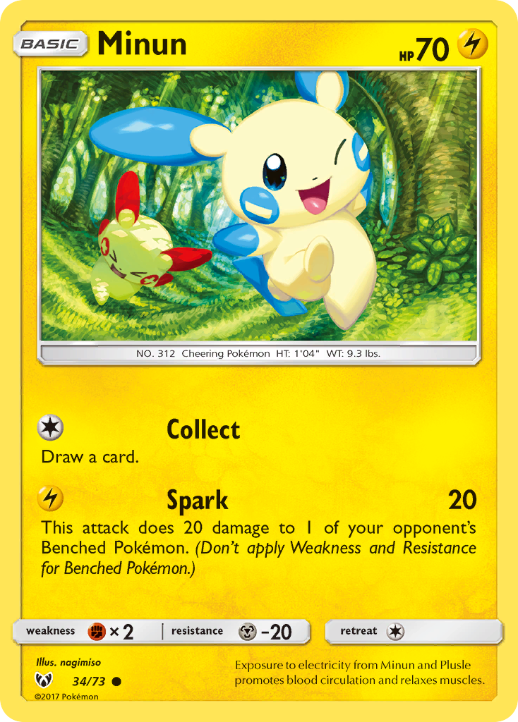 Minun (34/73) [Sun & Moon: Shining Legends] | Jomio and Rueliete's Cards and Comics