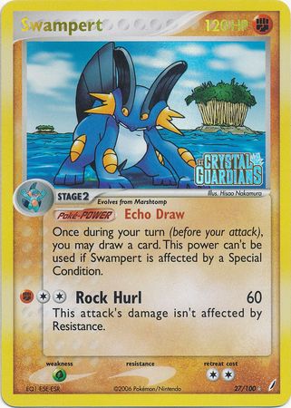 Swampert (27/100) (Stamped) [EX: Crystal Guardians] | Jomio and Rueliete's Cards and Comics