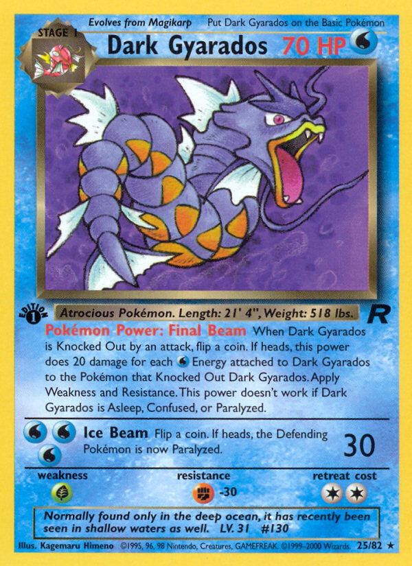 Dark Gyarados (25/82) [Team Rocket 1st Edition] | Jomio and Rueliete's Cards and Comics