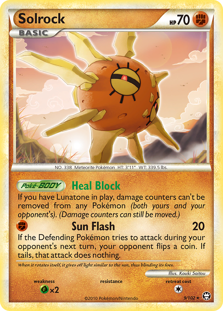 Solrock (9/102) [HeartGold & SoulSilver: Triumphant] | Jomio and Rueliete's Cards and Comics