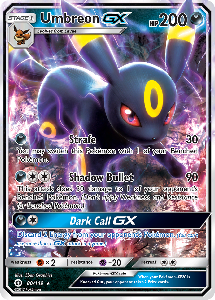 Umbreon GX (80/149) [Sun & Moon: Base Set] | Jomio and Rueliete's Cards and Comics