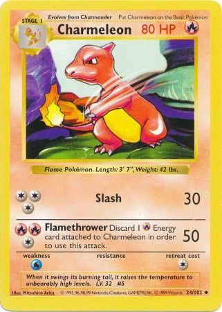 Charmeleon (24/102) [Base Set Shadowless Unlimited] | Jomio and Rueliete's Cards and Comics