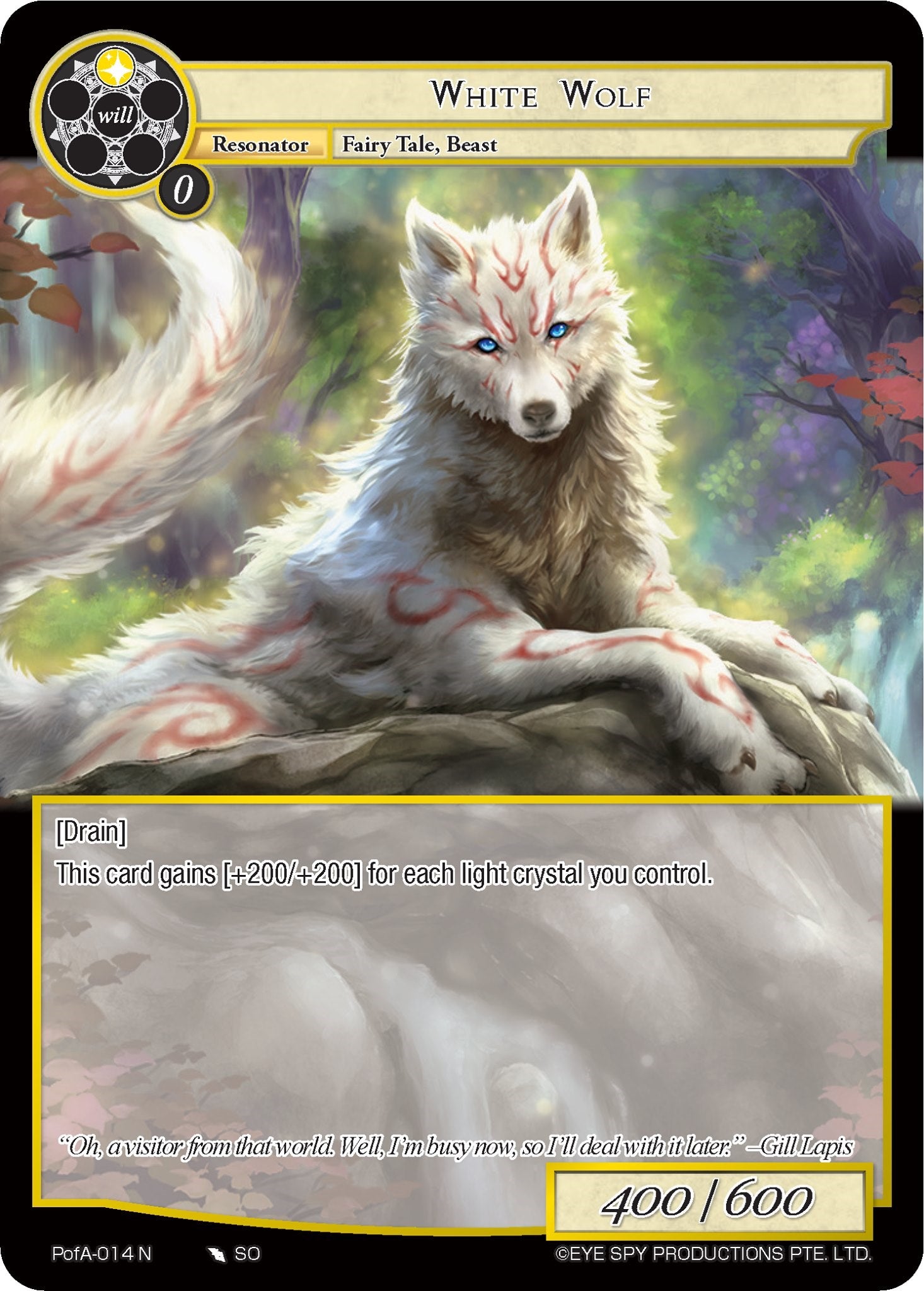 White Wolf (PofA-014) [Alice Origin IV: Prologue of Attoractia] | Jomio and Rueliete's Cards and Comics
