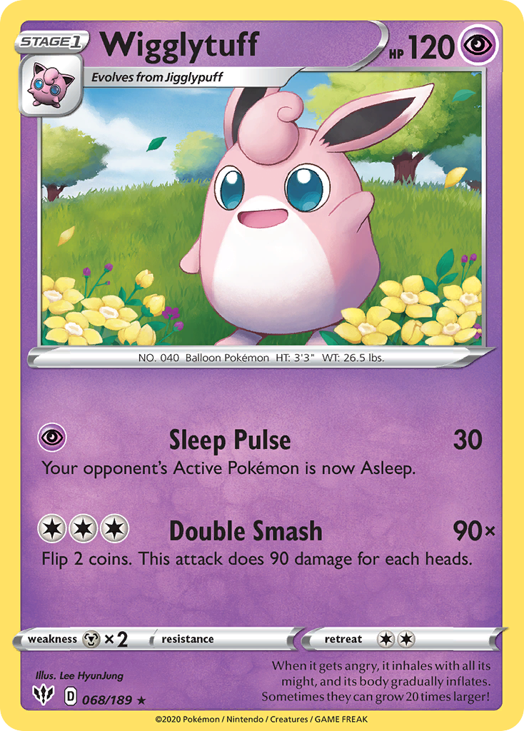 Wigglytuff (068/189) [Sword & Shield: Darkness Ablaze] | Jomio and Rueliete's Cards and Comics