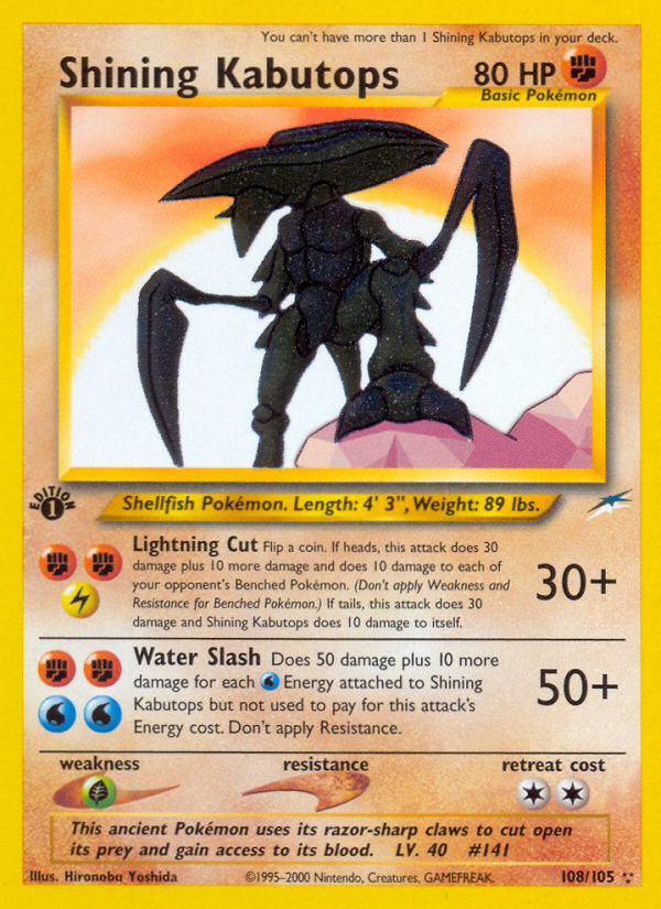 Shining Kabutops (108/105) [Neo Destiny 1st Edition] | Jomio and Rueliete's Cards and Comics