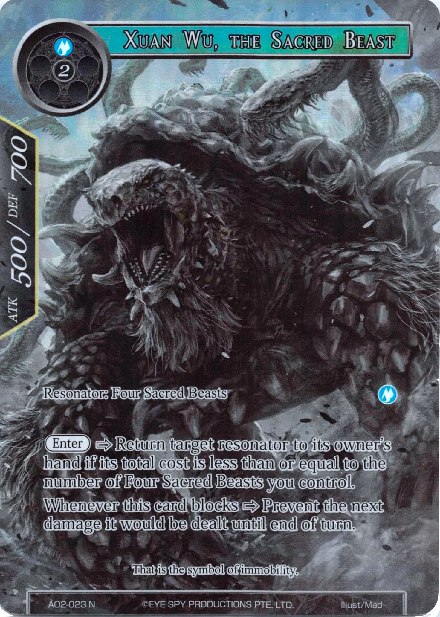 Xuan Wu, the Sacred Beast (Full Art) (AO2-023) [Alice Origin II] | Jomio and Rueliete's Cards and Comics