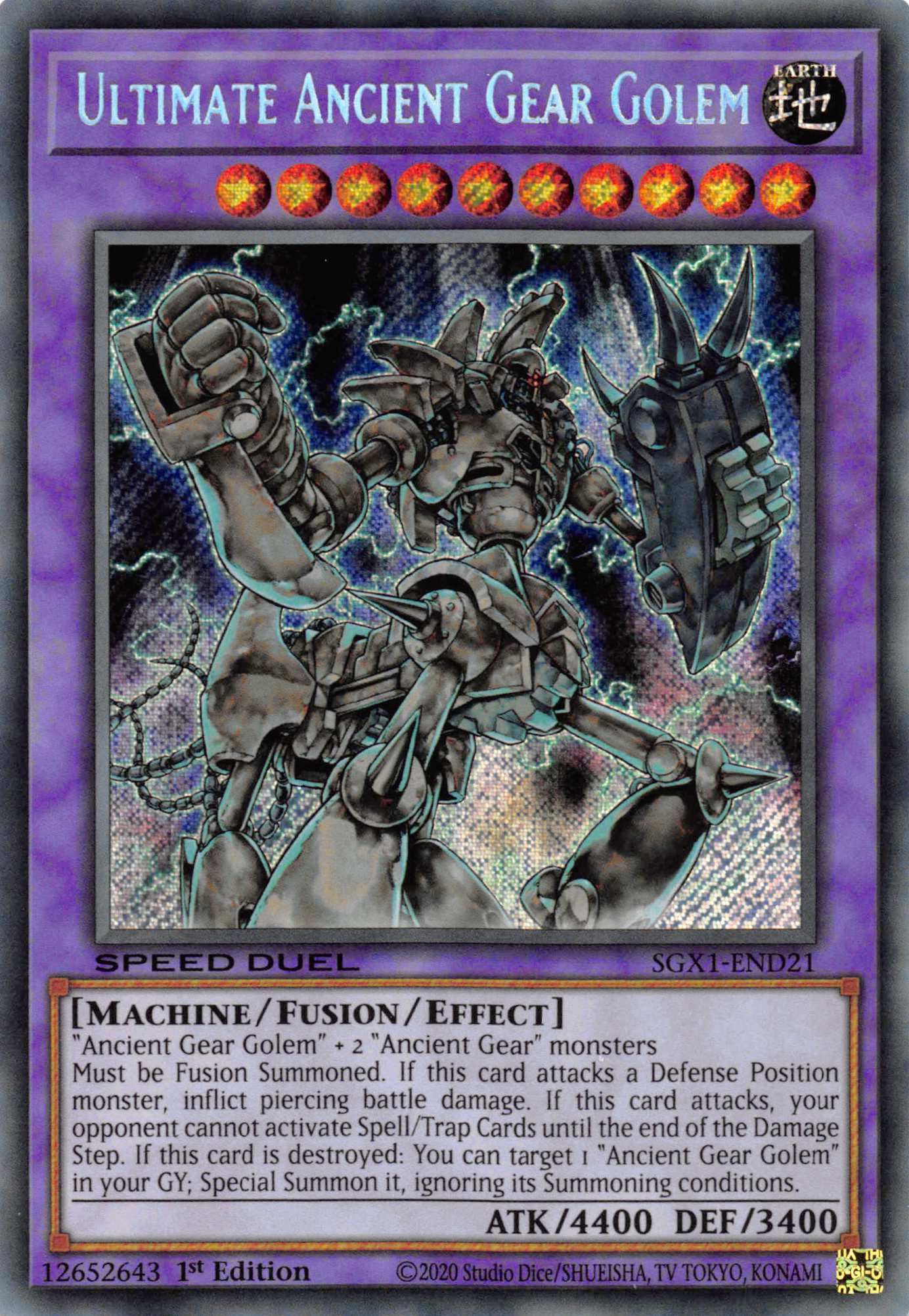Ultimate Ancient Gear Golem [SGX1-END21] Secret Rare | Jomio and Rueliete's Cards and Comics