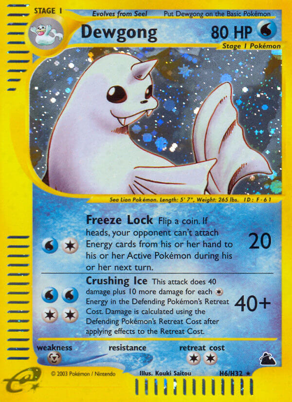 Dewgong (H6/H32) [Skyridge] | Jomio and Rueliete's Cards and Comics