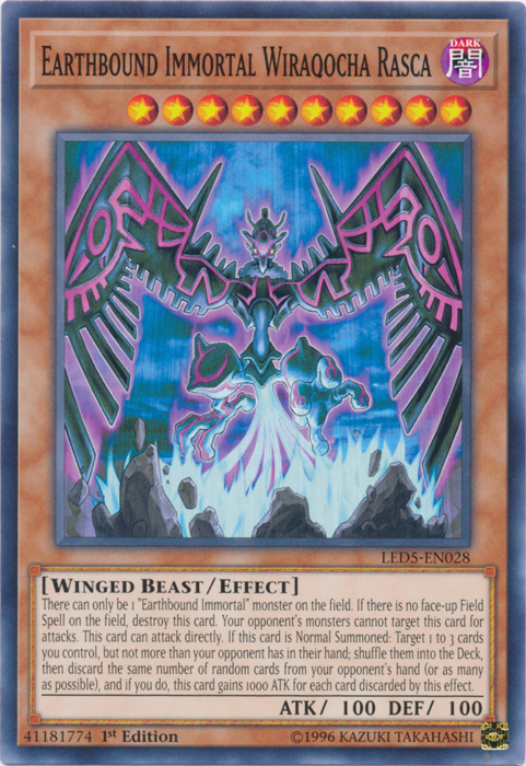 Earthbound Immortal Wiraqocha Rasca [LED5-EN028] Common | Jomio and Rueliete's Cards and Comics