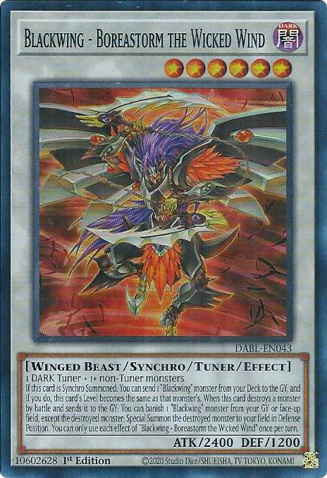 Blackwing - Boreastorm the Wicked Wind [DABL-EN043] Super Rare | Jomio and Rueliete's Cards and Comics