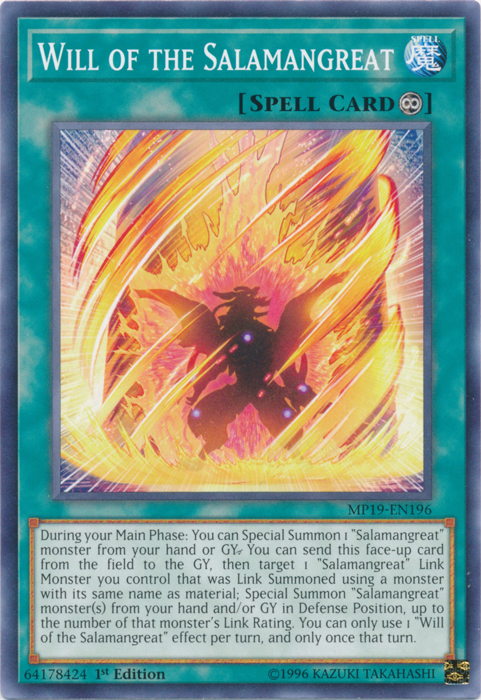 Will of the Salamangreat [MP19-EN196] Common | Jomio and Rueliete's Cards and Comics