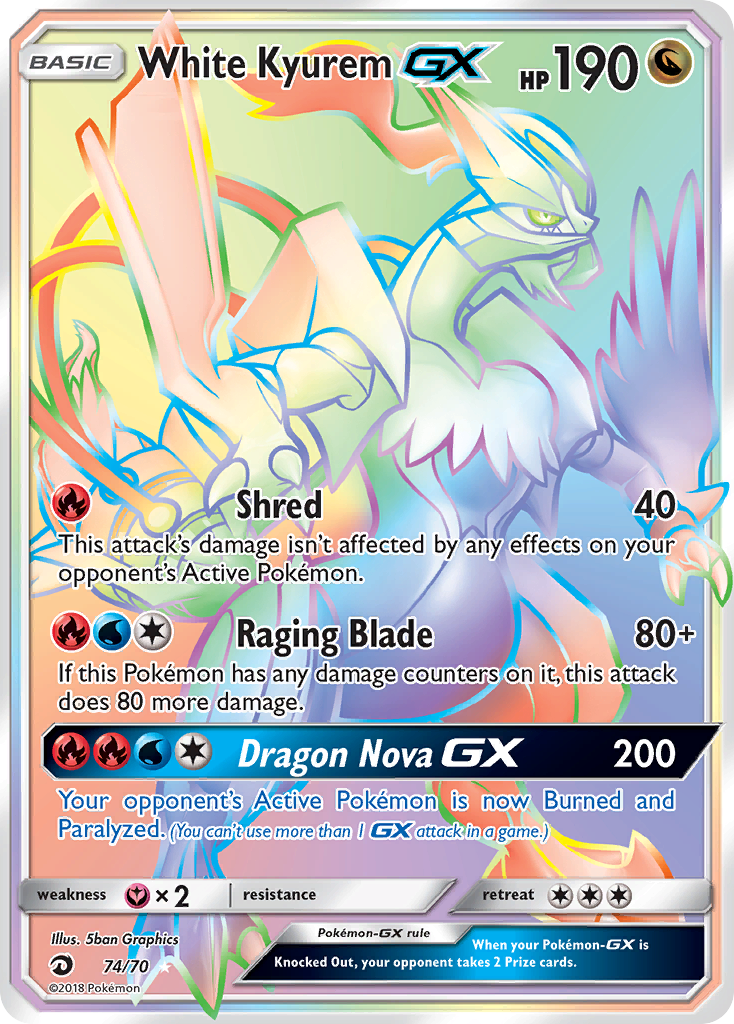 White Kyurem GX (74/70) [Sun & Moon: Dragon Majesty] | Jomio and Rueliete's Cards and Comics