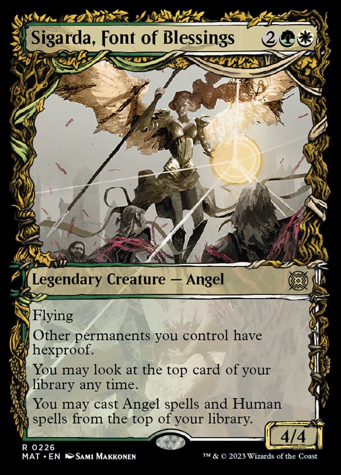 Sigarda, Font of Blessings (Showcase Halo Foil) [March of the Machine: The Aftermath] | Jomio and Rueliete's Cards and Comics