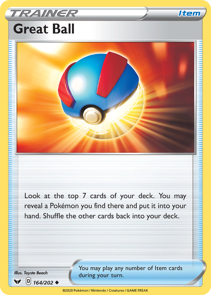 Great Ball (164/202) [Sword & Shield: Base Set] | Jomio and Rueliete's Cards and Comics