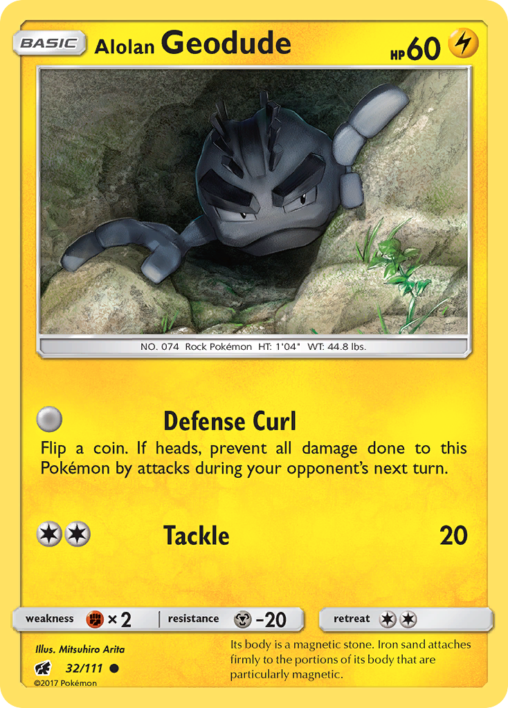 Alolan Geodude (32/111) [Sun & Moon: Crimson Invasion] | Jomio and Rueliete's Cards and Comics
