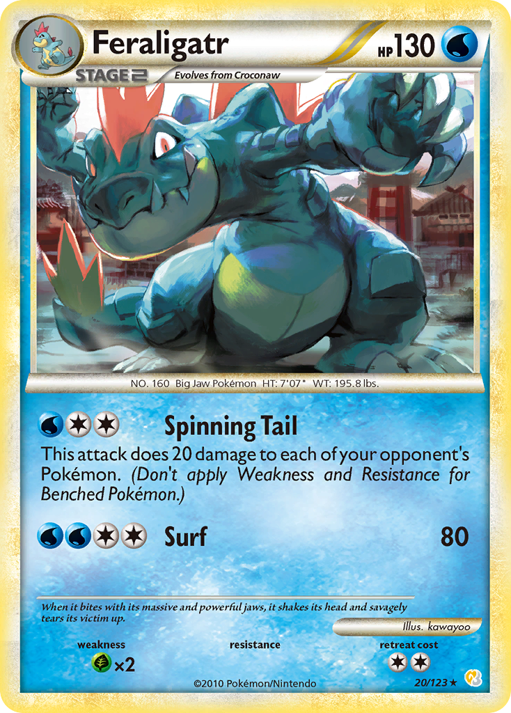 Feraligatr (20/123) [HeartGold & SoulSilver: Base Set] | Jomio and Rueliete's Cards and Comics