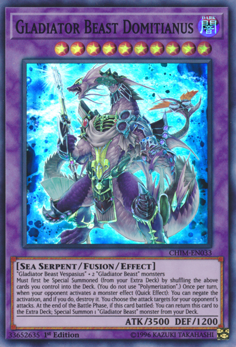 Gladiator Beast Domitianus [CHIM-EN033] Super Rare | Jomio and Rueliete's Cards and Comics