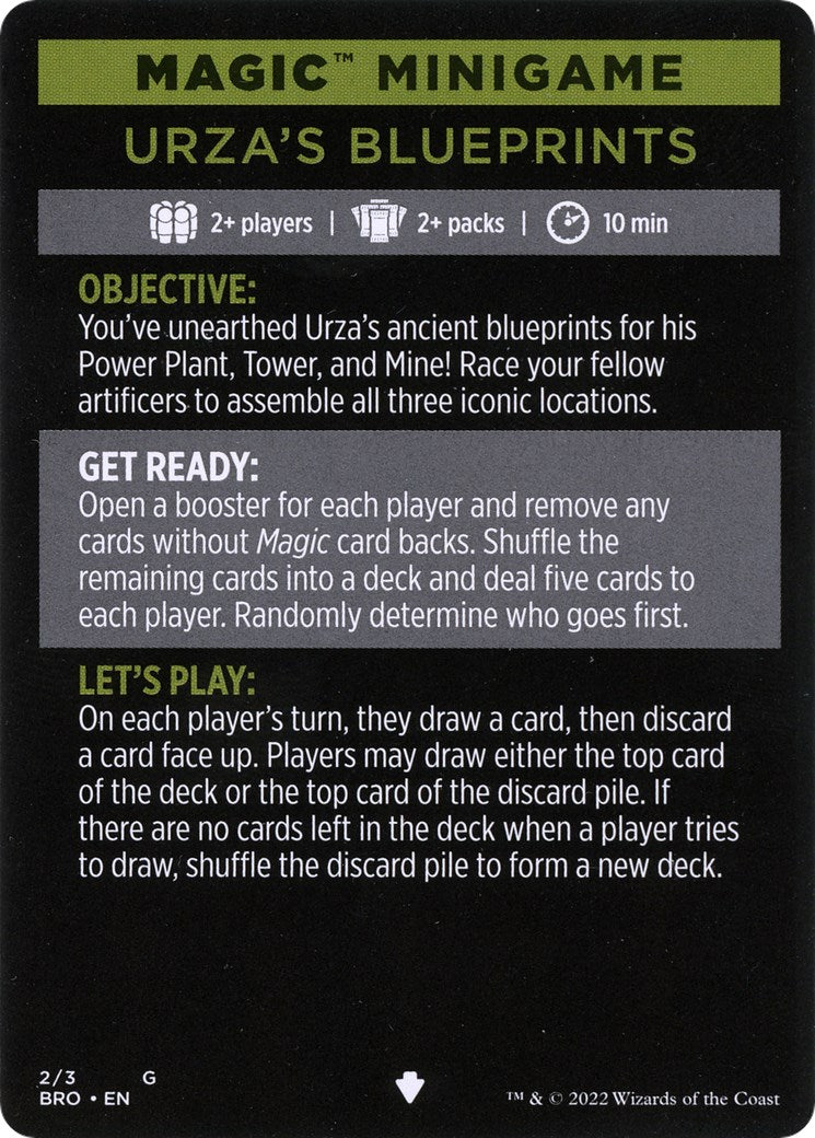 Urza's Blueprints (Magic Minigame) [The Brothers' War Minigame] | Jomio and Rueliete's Cards and Comics