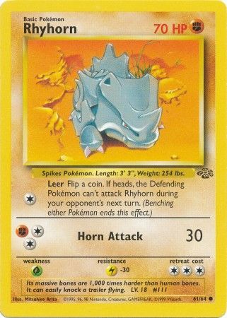 Rhyhorn (61/64) [Jungle Unlimited] | Jomio and Rueliete's Cards and Comics