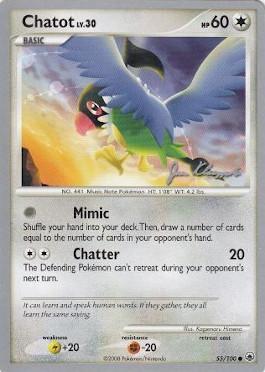 Chatot LV.30 (55/100) (Psychic Lock - Jason Klaczynski) [World Championships 2008] | Jomio and Rueliete's Cards and Comics