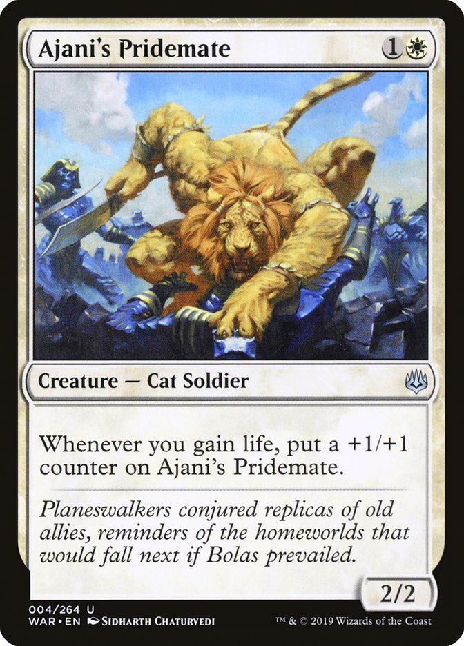 Ajani's Pridemate [War of the Spark] | Jomio and Rueliete's Cards and Comics