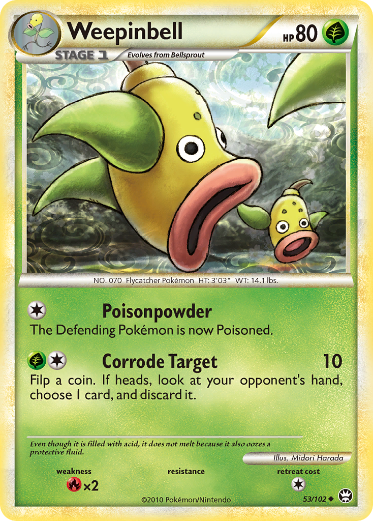 Weepinbell (53/102) [HeartGold & SoulSilver: Triumphant] | Jomio and Rueliete's Cards and Comics
