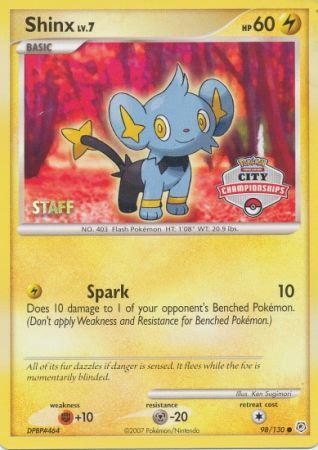 Shinx (98/130) (Staff City Championships Promo) [Nintendo: Black Star Promos] | Jomio and Rueliete's Cards and Comics
