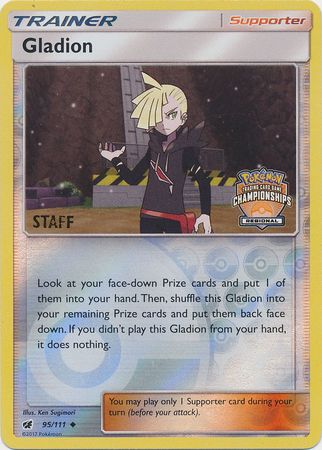 Gladion (95/111) (Regional Championship Promo Staff) [Sun & Moon: Crimson Invasion] | Jomio and Rueliete's Cards and Comics