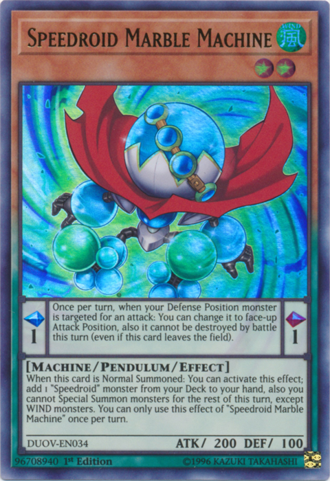 Speedroid Marble Machine [DUOV-EN034] Ultra Rare | Jomio and Rueliete's Cards and Comics