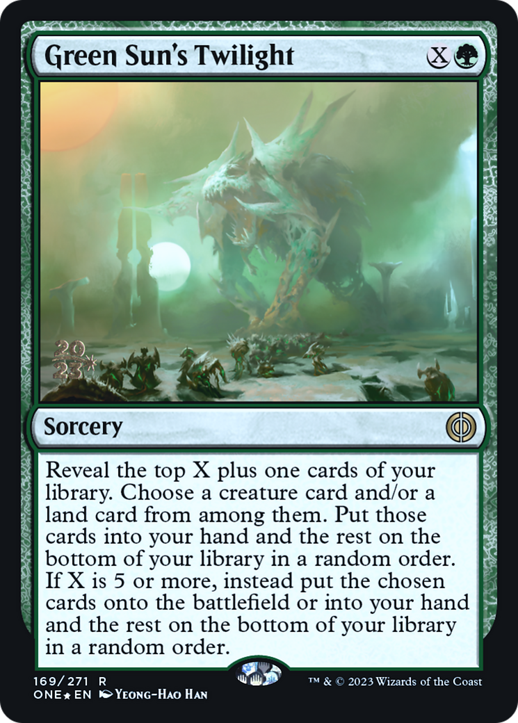 Green Sun's Twilight [Phyrexia: All Will Be One Prerelease Promos] | Jomio and Rueliete's Cards and Comics