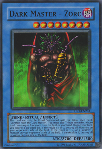 Dark Master - Zorc [DR1-EN244] Super Rare | Jomio and Rueliete's Cards and Comics