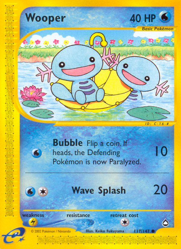 Wooper (117/147) [Aquapolis] | Jomio and Rueliete's Cards and Comics