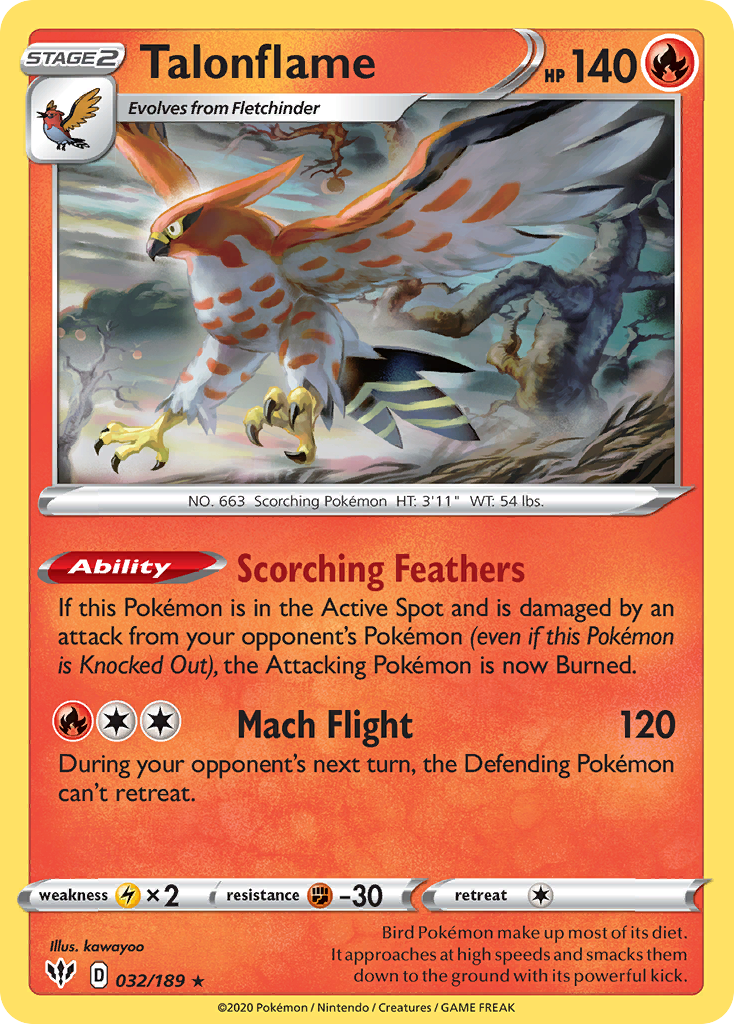 Talonflame (032/189) [Sword & Shield: Darkness Ablaze] | Jomio and Rueliete's Cards and Comics