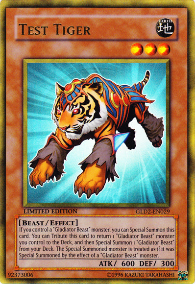Test Tiger [GLD2-EN029] Ultra Rare | Jomio and Rueliete's Cards and Comics