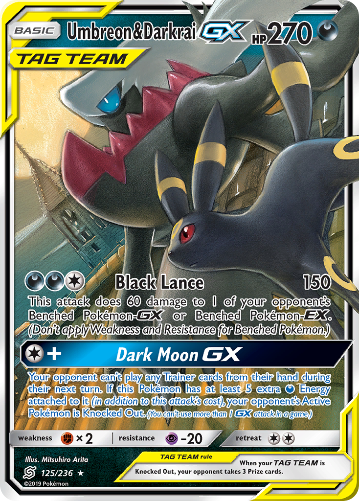 Umbreon & Darkrai GX (125/236) [Sun & Moon: Unified Minds] | Jomio and Rueliete's Cards and Comics