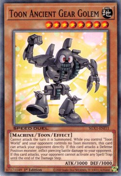 Toon Ancient Gear Golem [SGX1-ENI11] Common | Jomio and Rueliete's Cards and Comics