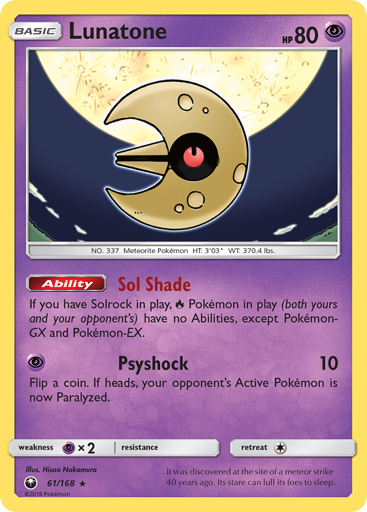 Lunatone (61/168) [Sun & Moon: Celestial Storm] | Jomio and Rueliete's Cards and Comics