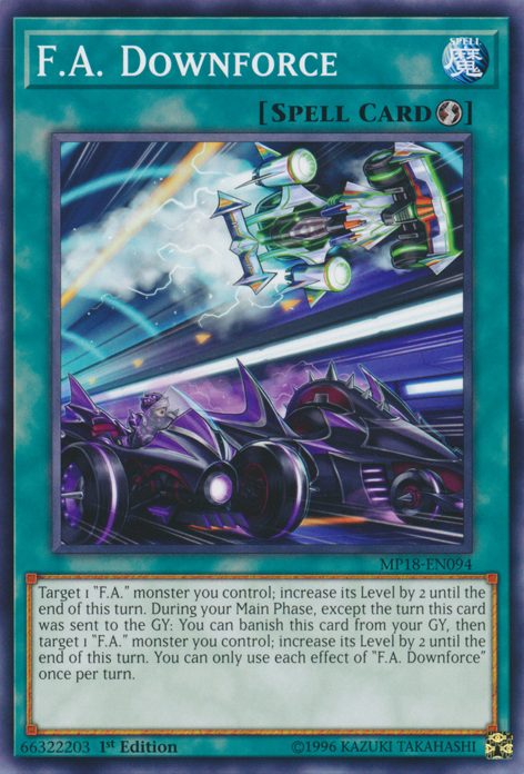 F.A. Downforce [MP18-EN094] Common | Jomio and Rueliete's Cards and Comics
