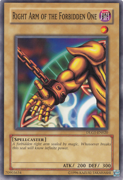 Right Arm of the Forbidden One [DLG1-EN020] Common | Jomio and Rueliete's Cards and Comics