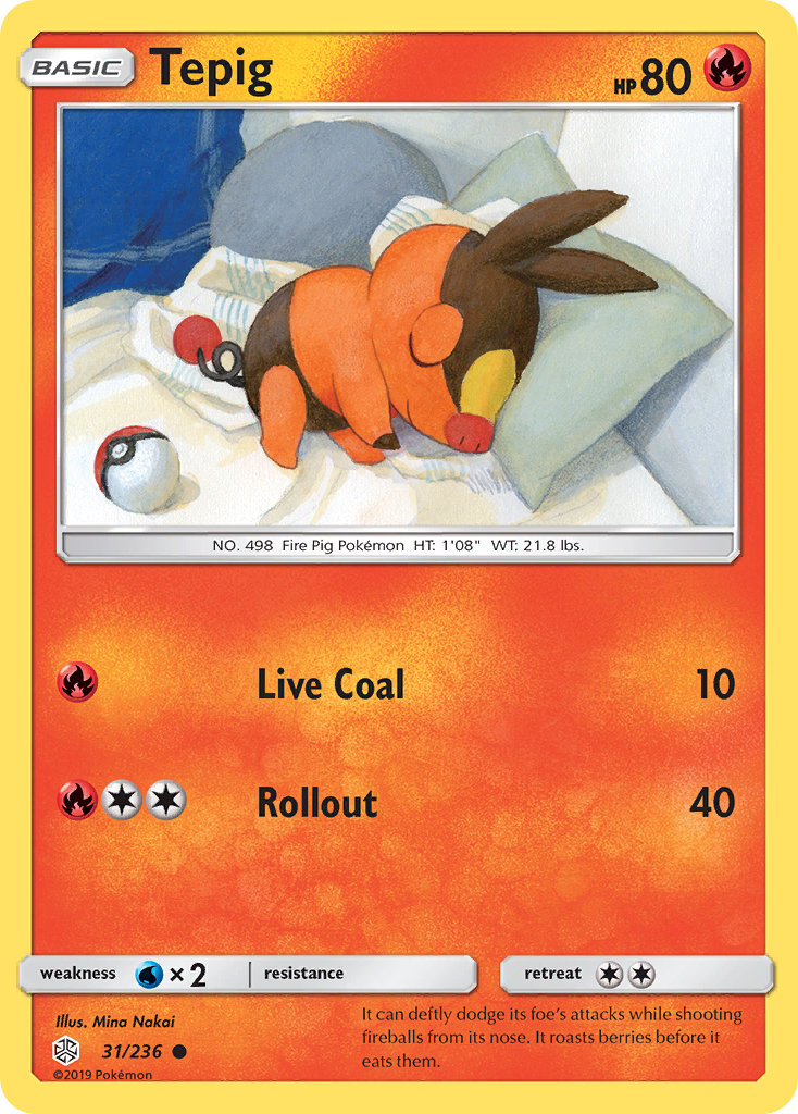Tepig (31/236) [Sun & Moon: Cosmic Eclipse] | Jomio and Rueliete's Cards and Comics