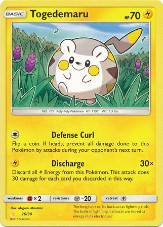 Togedemaru (26/30) [Sun & Moon: Trainer Kit - Alolan Raichu] | Jomio and Rueliete's Cards and Comics