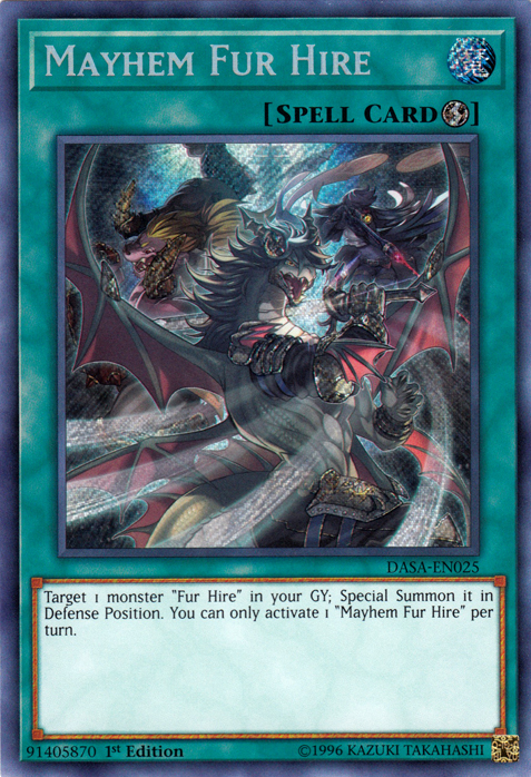 Mayhem Fur Hire [DASA-EN025] Secret Rare | Jomio and Rueliete's Cards and Comics