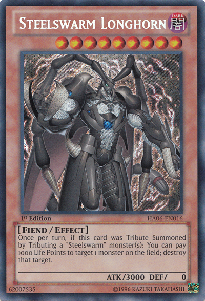 Steelswarm Longhorn [HA06-EN016] Secret Rare | Jomio and Rueliete's Cards and Comics