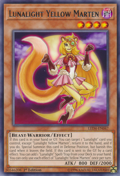 Lunalight Yellow Marten [LED4-EN047] Rare | Jomio and Rueliete's Cards and Comics