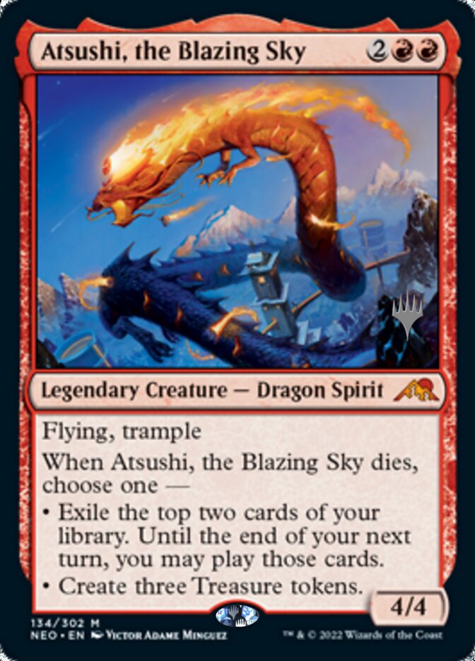 Atsushi, the Blazing Sky (Promo Pack) [Kamigawa: Neon Dynasty Promos] | Jomio and Rueliete's Cards and Comics