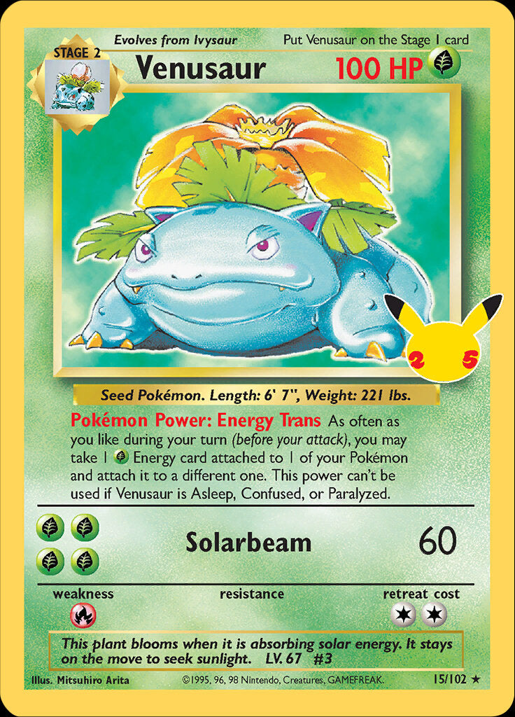 Venusaur (15/102) [Celebrations: 25th Anniversary - Classic Collection] | Jomio and Rueliete's Cards and Comics