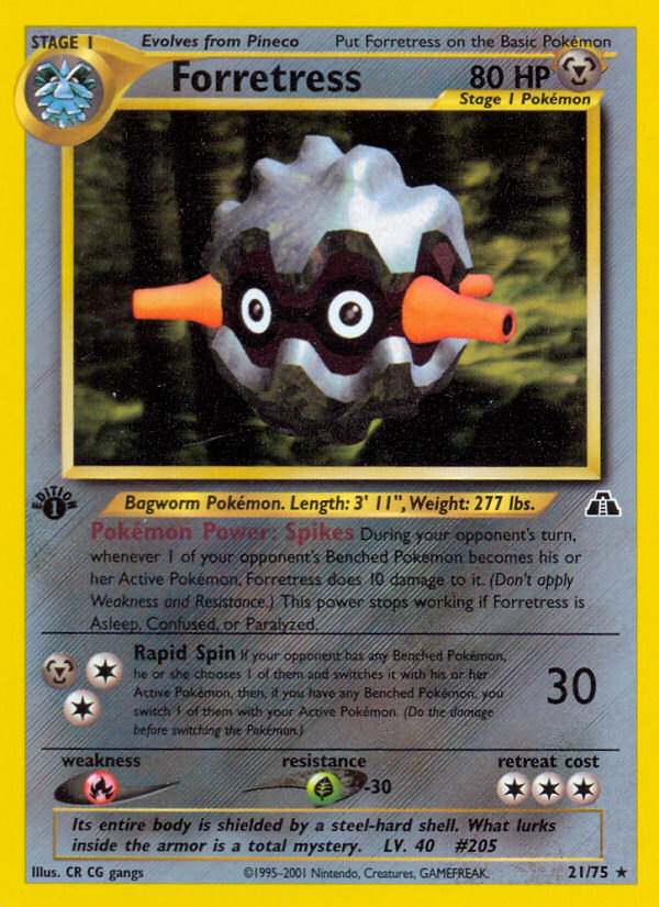 Forretress (21/75) [Neo Discovery 1st Edition] | Jomio and Rueliete's Cards and Comics