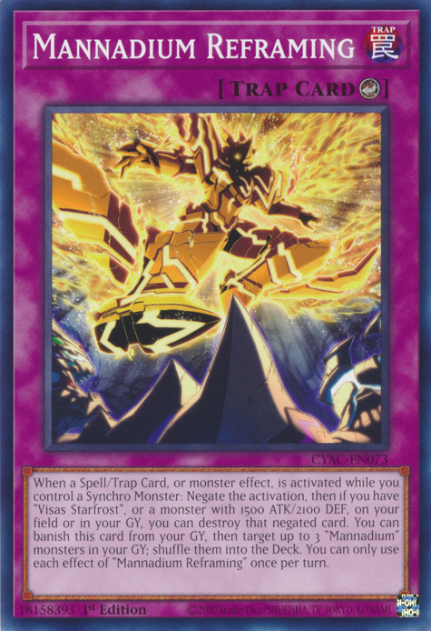 Mannadium Reframing [CYAC-EN073] Common | Jomio and Rueliete's Cards and Comics