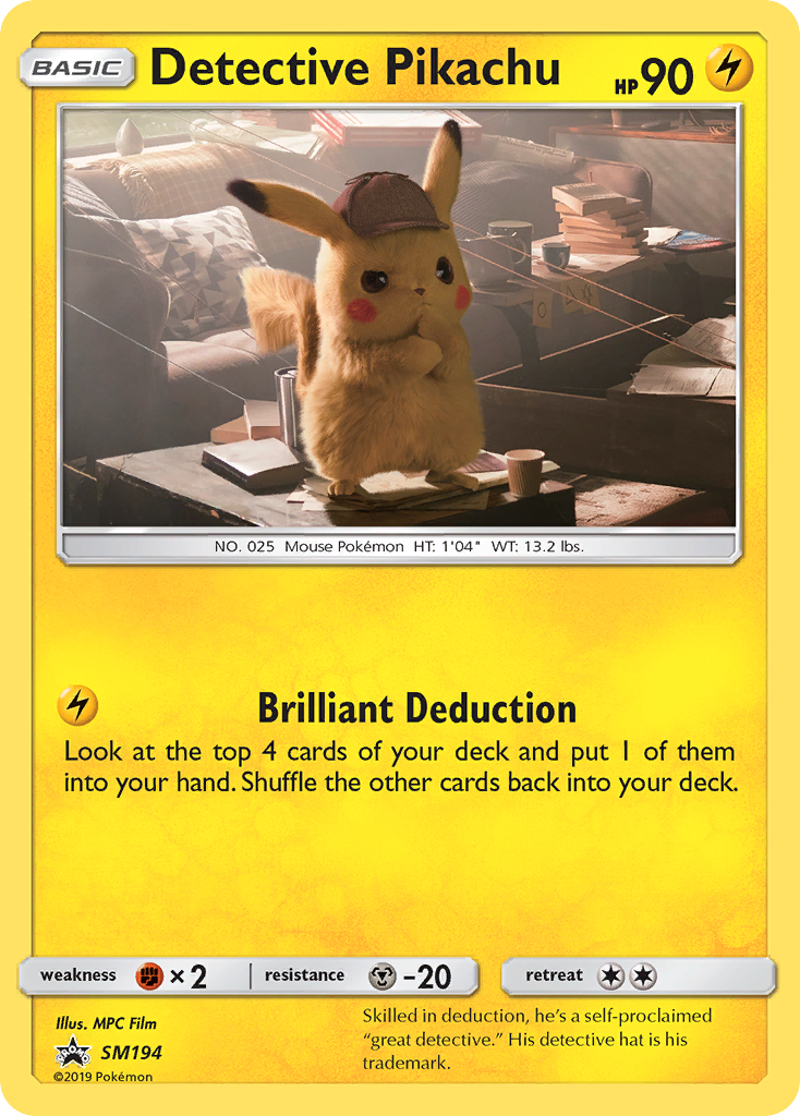 Detective Pikachu (SM194) [Sun & Moon: Black Star Promos] | Jomio and Rueliete's Cards and Comics