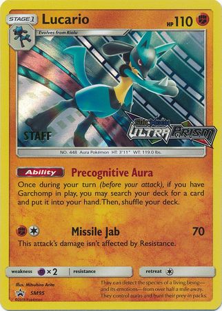 Lucario (SM95) (Staff Prerelease Promo) [Sun & Moon: Black Star Promos] | Jomio and Rueliete's Cards and Comics
